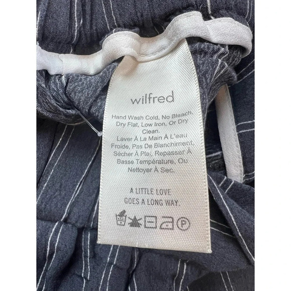 WILFRED Aritzia Women's Viscose Rayon Striped Belted Tie Pants - Picture 5 of 5